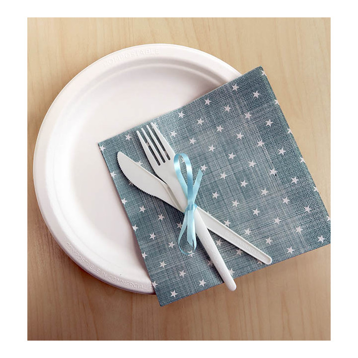 Sugarcane Plate Bagasse White Ø23 cm (50 Units) 