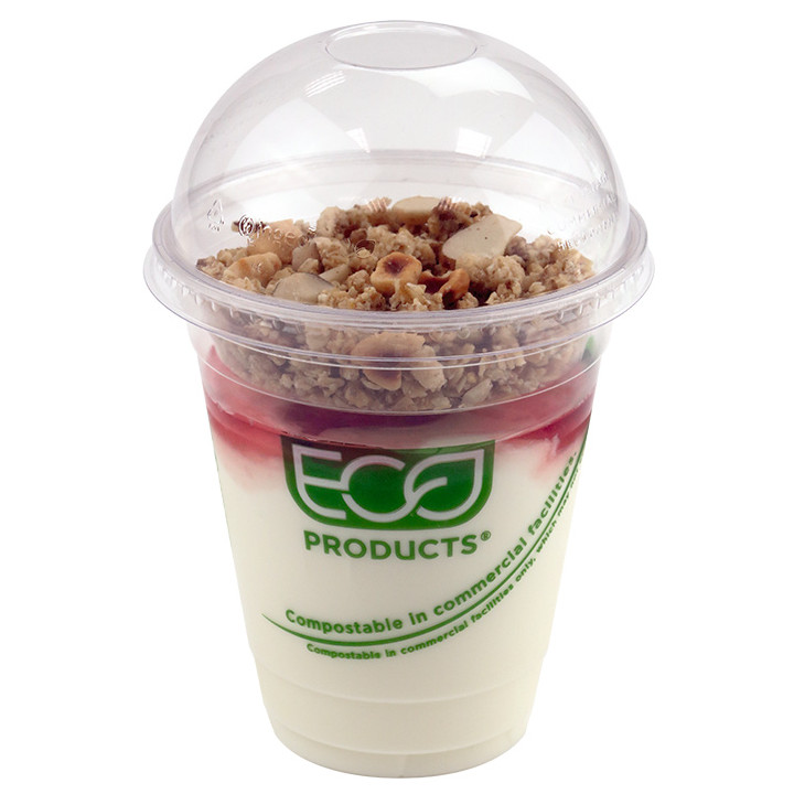 Cornstarch Cup PLA "Green Stripe" 590ml (50 Units) 