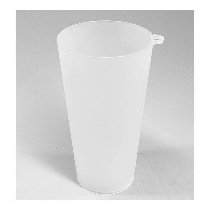 Plastic Cup with Ring PP Reusable Translucent 400ml (490 Units)