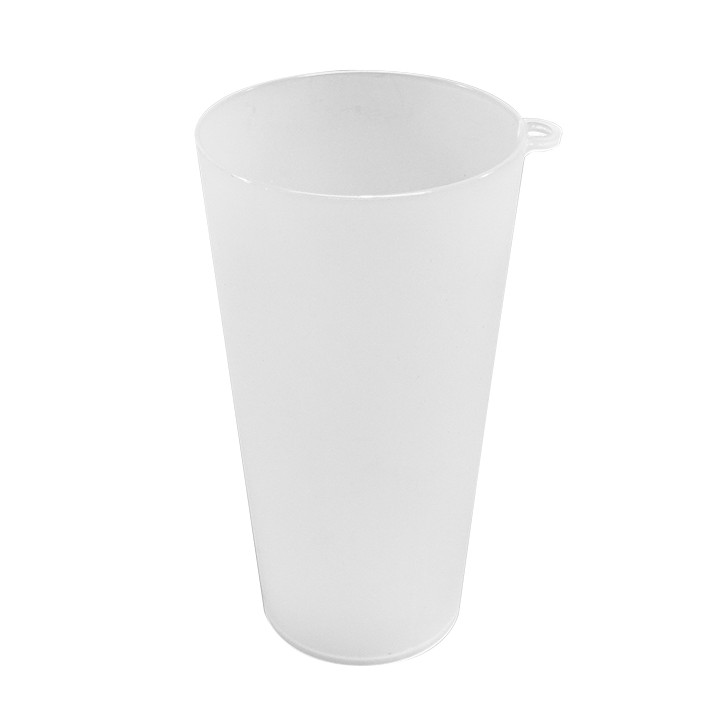 Plastic Cup with Ring PP Reusable Translucent 400ml (14 Units) 