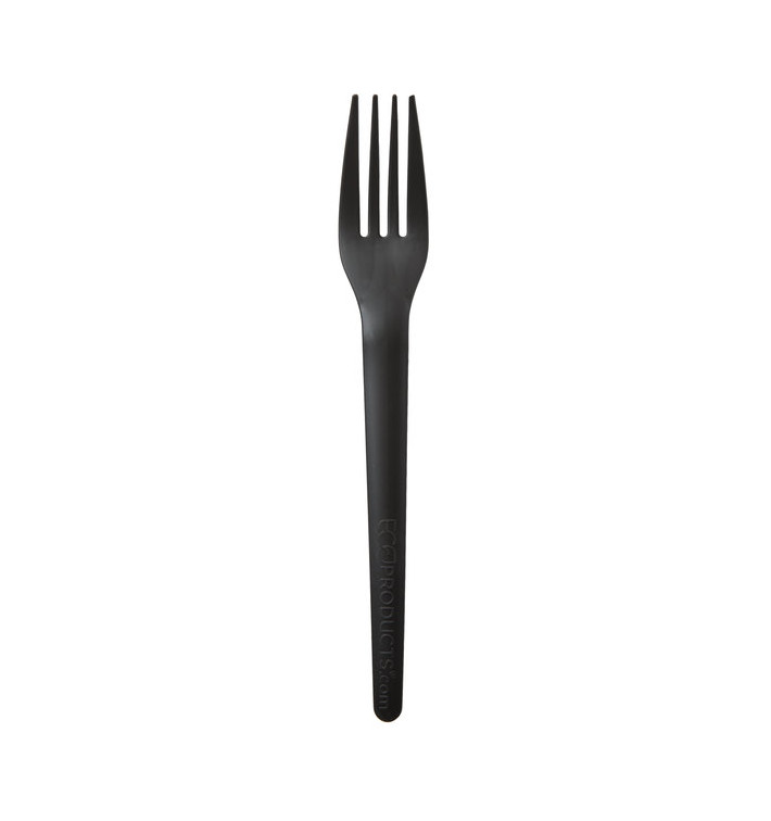 Cornstarch Fork CPLA Compostable Black 17,0 cm (50 Units) 