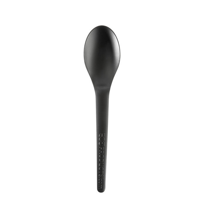 Cornstarch Spoon CPLA Compostable Black 15,0 cm (1.000 Units)