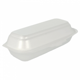 Foam Hot Dog Container White 2,10x1,05x0,64cm (500 Units)