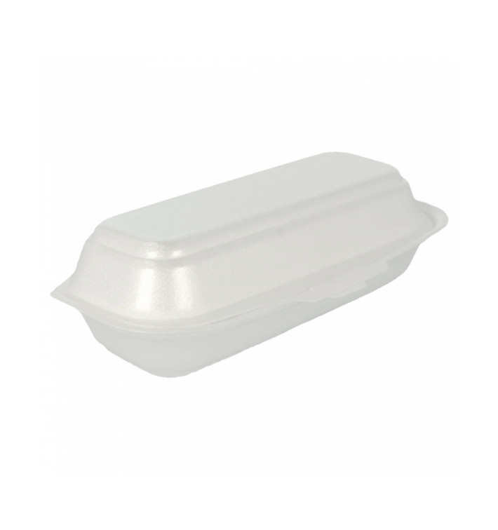 Foam Hot Dog Container White 2,10x1,05x0,64cm (500 Units)