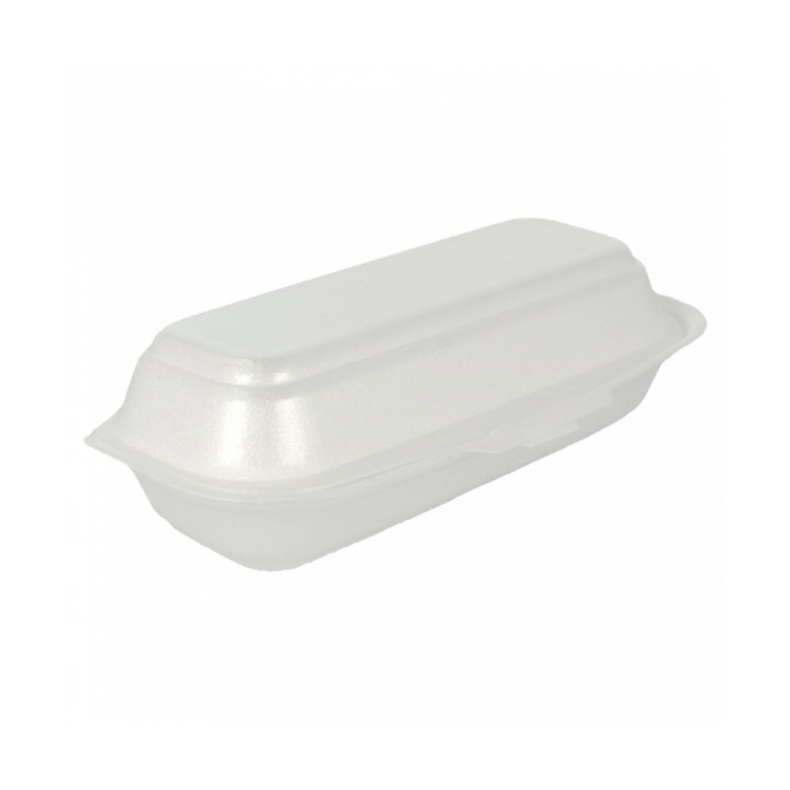 Foam Hot Dog Container White 2,10x1,05x0,64cm (500 Units)