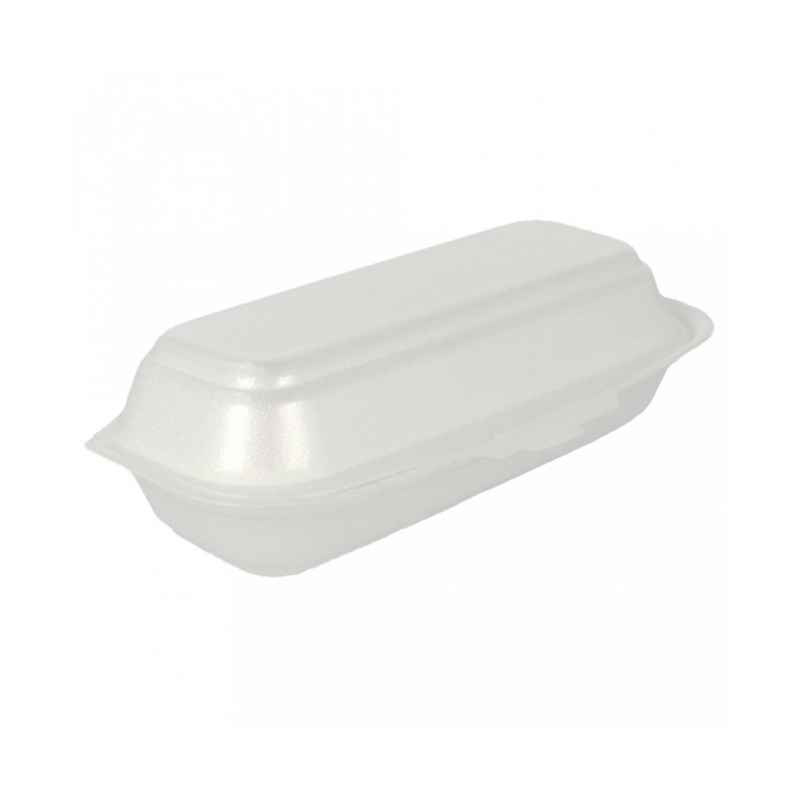 Foam Hot Dog Container White 2,10x1,05x0,64cm (125 Units)  