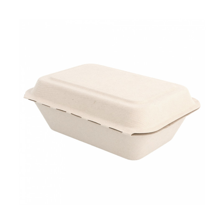 Sugarcane Hinged Container "Menu Box" 13,6x18,2x6,4cm (1000 Units)