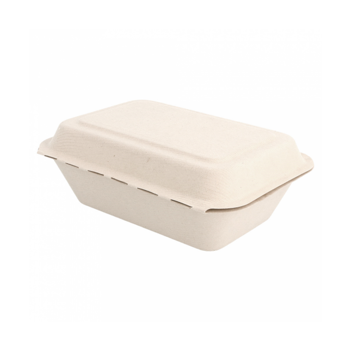 Sugarcane Hinged Container "Menu Box" 13,6x18,2x6,4cm (50 Units) 