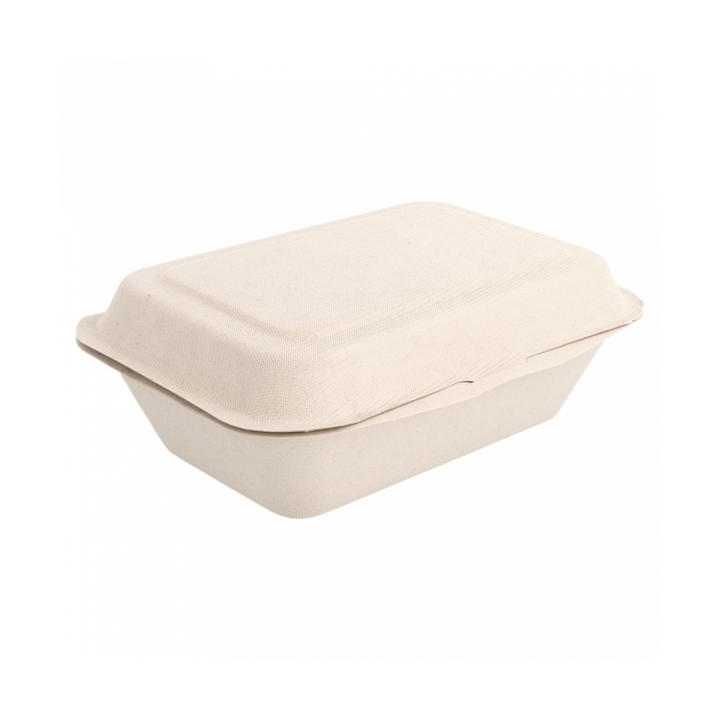 Sugarcane Hinged Container "Menu Box" 13,6x18,2x6,4cm (50 Units) 
