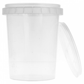 Plastic Deli Container with Plastic Lid PP Tamper-Evident 520 ml Ø9,5 (380 Units)