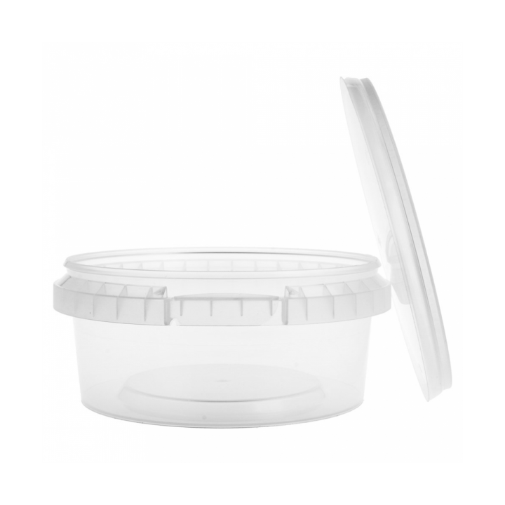 Plastic Deli Container with Plastic Lid PP Tamper-Evident 300 ml Ø11,8 (34 Units)