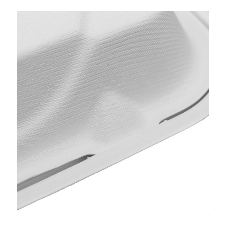 Sugarcane Hinged Container "Menu Box" 3 Compartments White 20x20x7,5cm (200 Units)