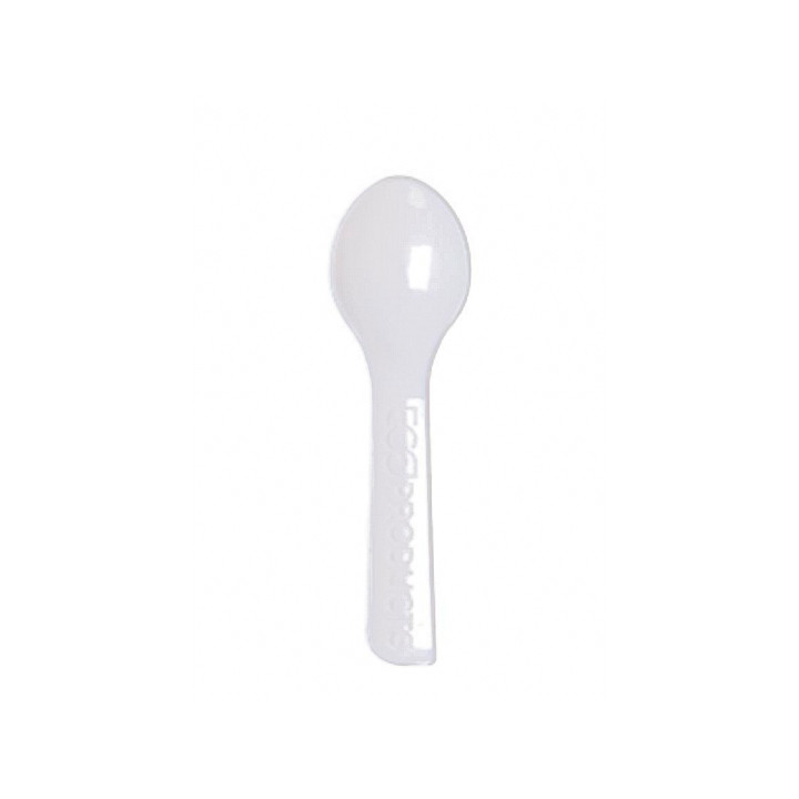 Cornstarch Ice Cream Spoon CPLA Compostable White 7,5 cm (2.000 Units)
