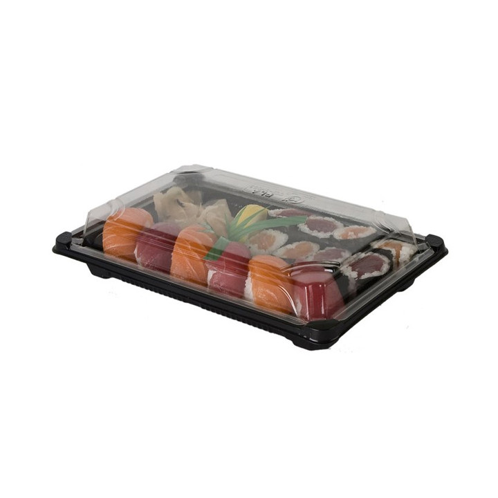 Sushi Tray and Lid PLA Black 15,0x23,0 cm (100 Units)