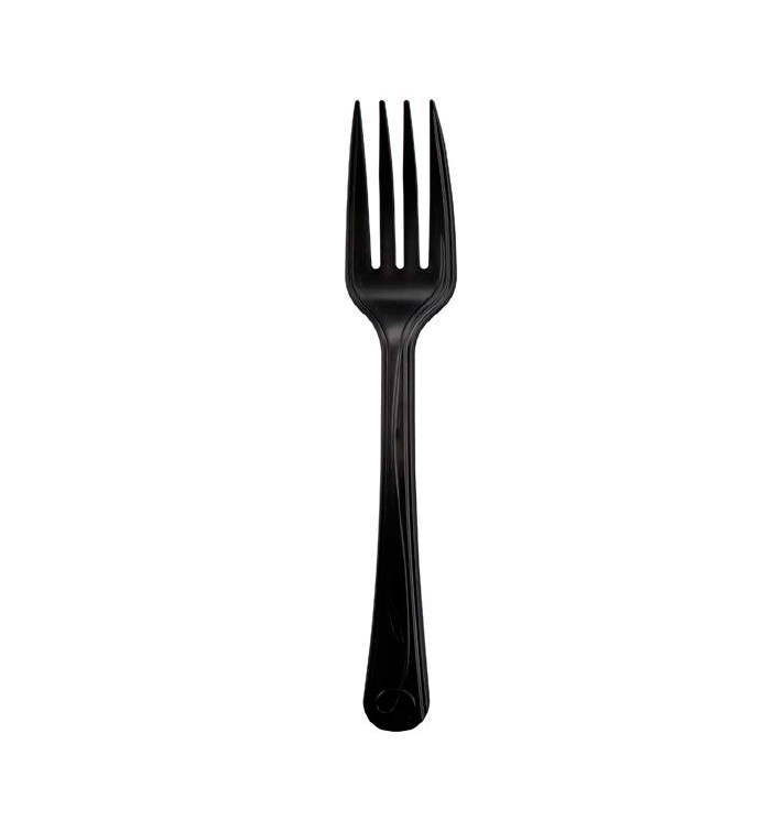 Cornstarch Fork CPLA Compostable Premium Black 17,5 cm (500 Units)
