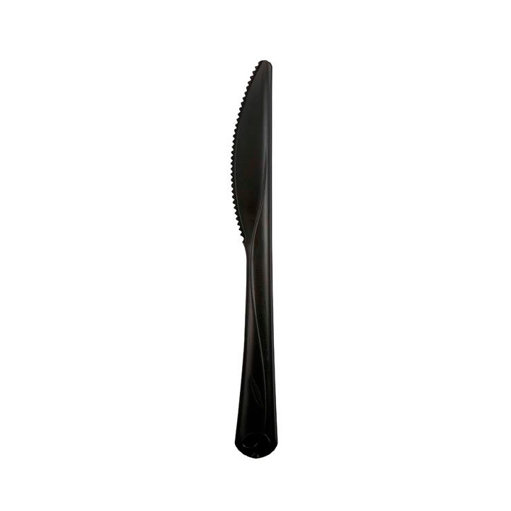 Cornstarch Knife CPLA Compostable Premium Black 18,3 cm (500 Units) 