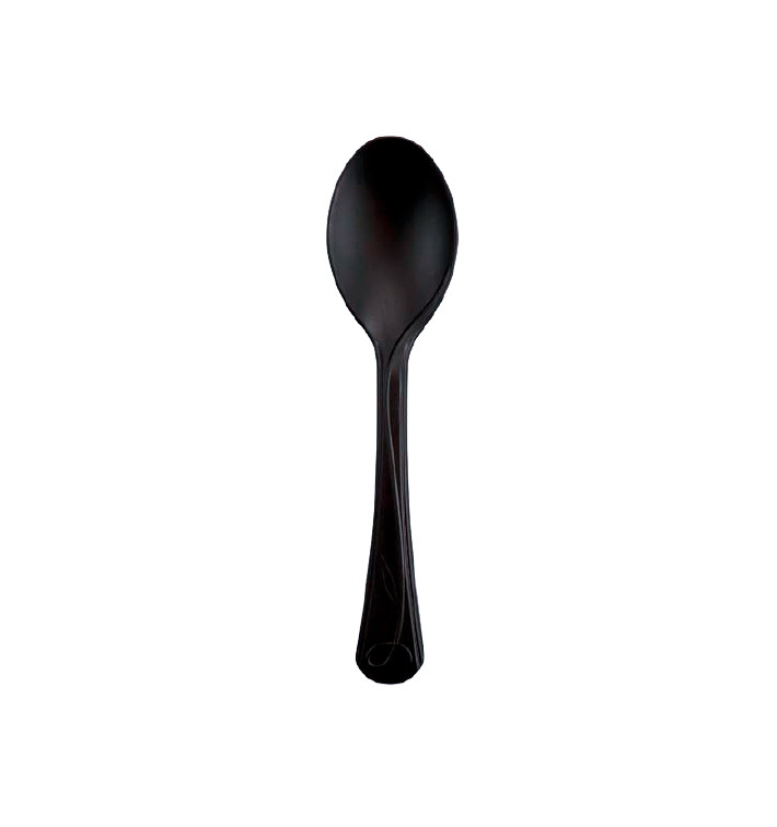 Cornstarch Spoon CPLA Compostable Premium Black 15,5 cm (500 Units) 