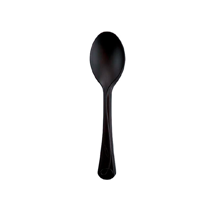 Cornstarch Spoon CPLA Compostable Premium Black 15,5 cm (25 Units) 