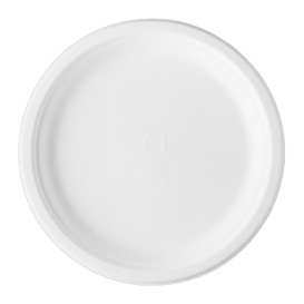 Sugarcane Plate Bagasse White Ø25,3 cm (500 Units)