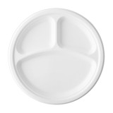 Sugarcane Plate Bagasse 3C White Ø25,3 cm (50 Units) 