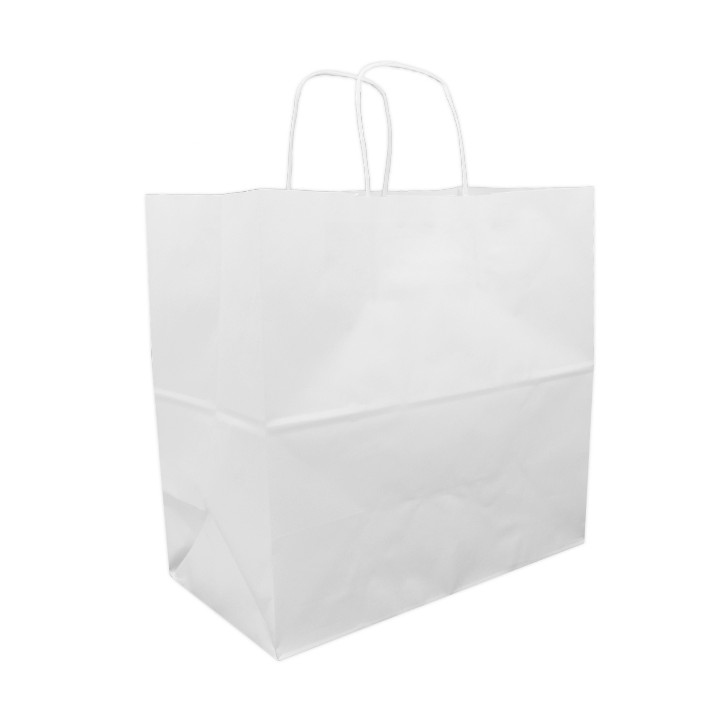 Paper Bag with Handles Kraft White 90g 32+16x31cm (250 Units)
