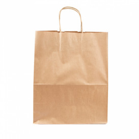 Paper Bag with Handles Kraft Brown 100g 25+13x33 cm (200 Units)