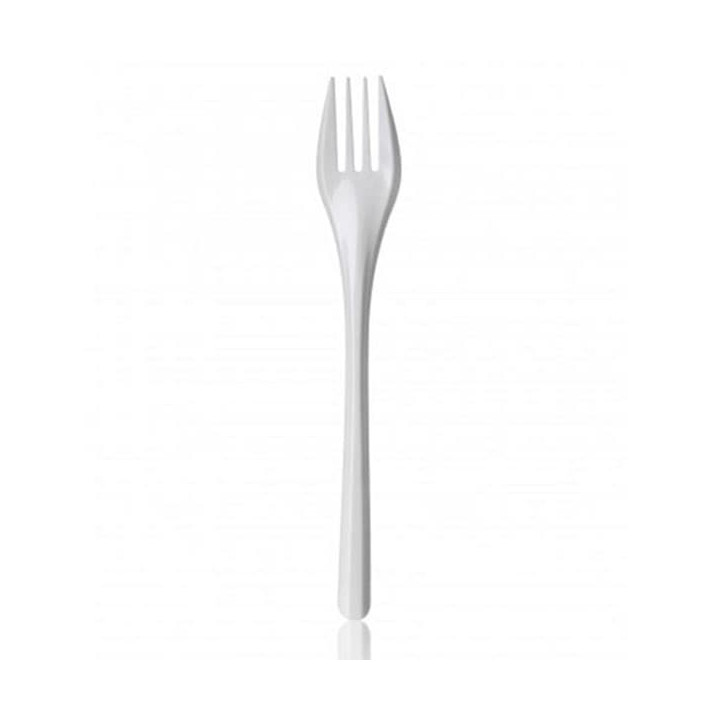 Plastic Fork PS White 16,5 cm 