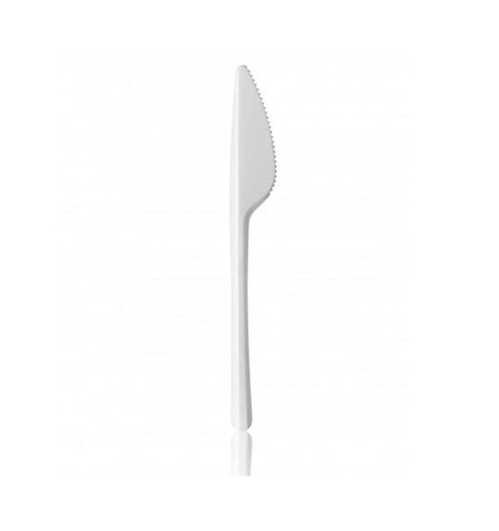 Plastic Knife PS White 16,5 cm 