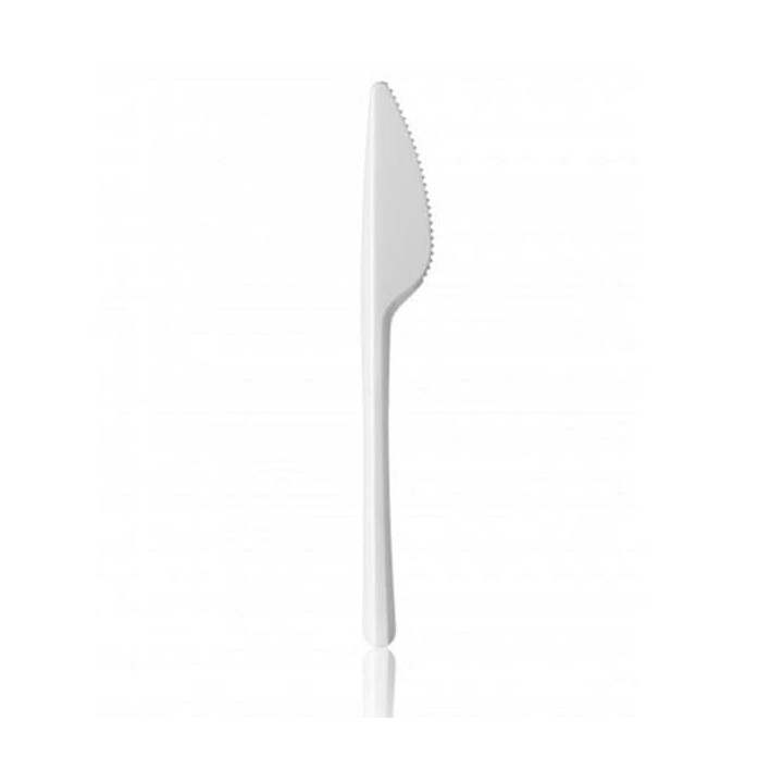 Plastic Knife PS White 16,5 cm 