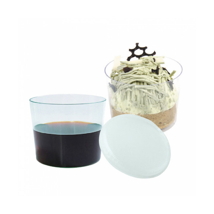 Plastic Lid for Plastic Tasting Cup PS Clear 8,3cm (20 Units)