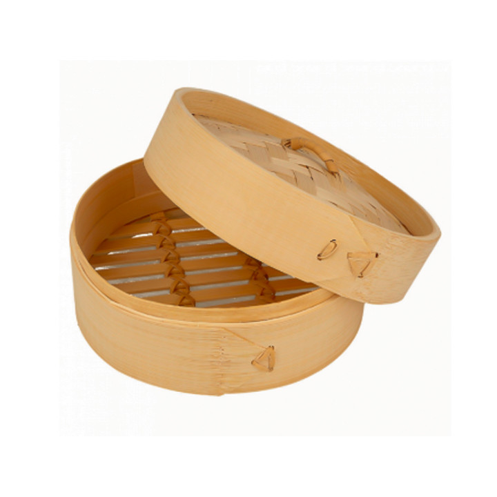 Bamboo Steamer with Lid Ø15x8cm (100 Units)