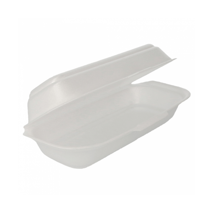Foam Hot Dog Container White 2,10x1,05x0,64cm (125 Units)  