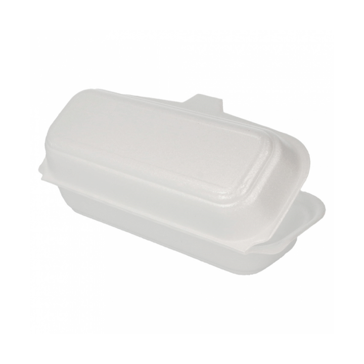 Foam Hot Dog Container White 2,10x1,05x0,64cm (125 Units)  
