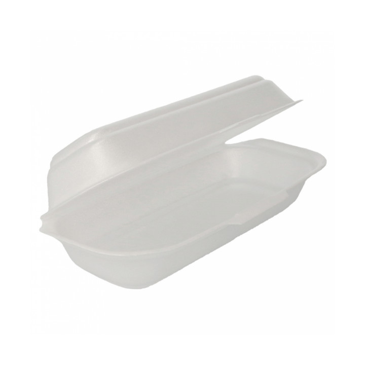 Foam Hot Dog Container White 2,10x1,05x0,64cm (500 Units)