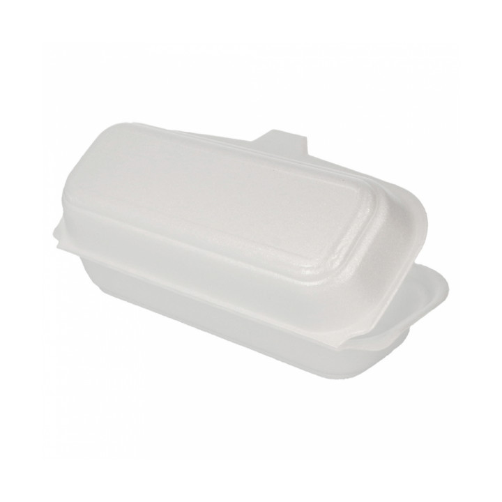 Foam Hot Dog Container White 2,10x1,05x0,64cm (500 Units)
