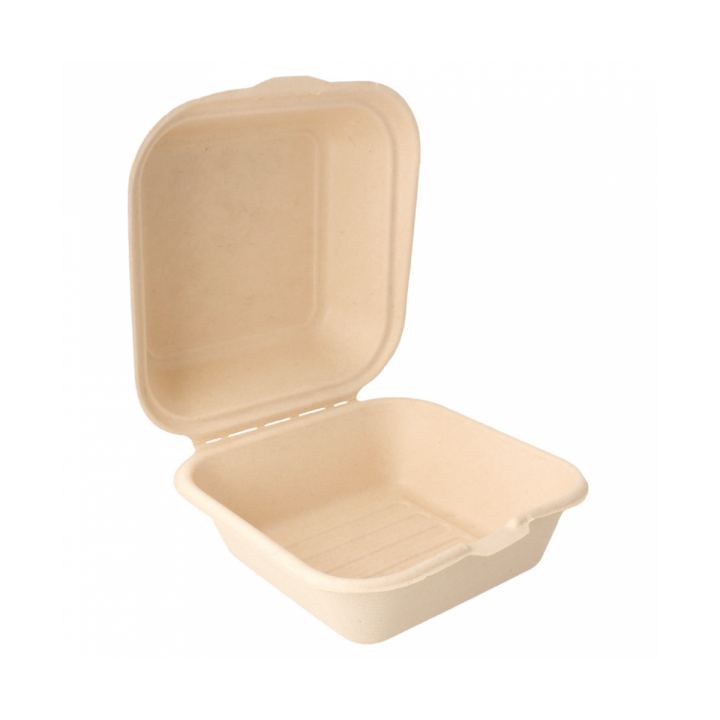 Sugarcane Burger Box 152x152x84mm (600 Units)