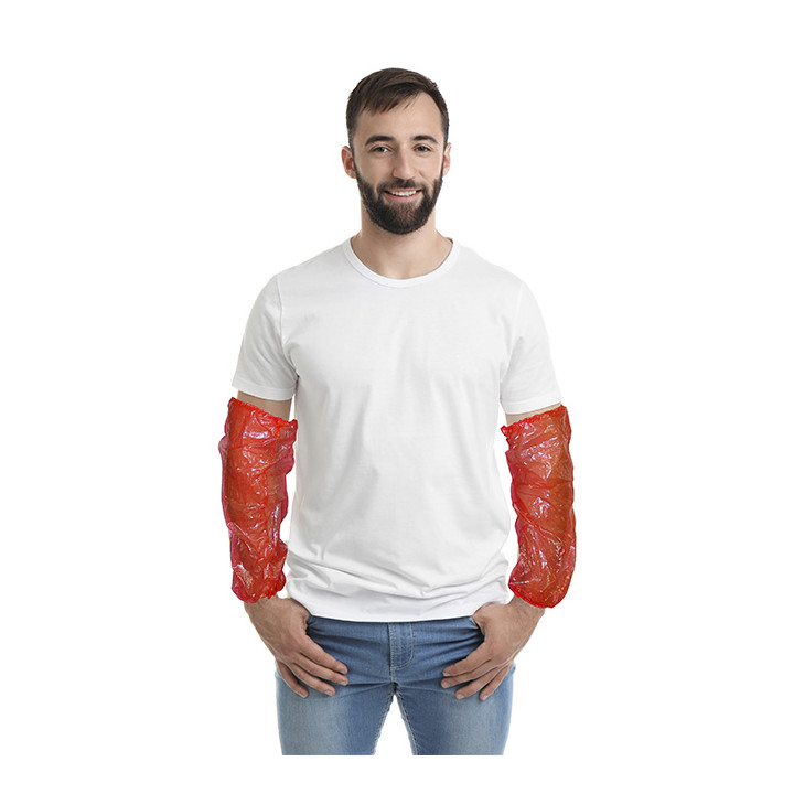 Disposable Plastic Over Sleeve PE Red G80 18x44cm (2000 Units)