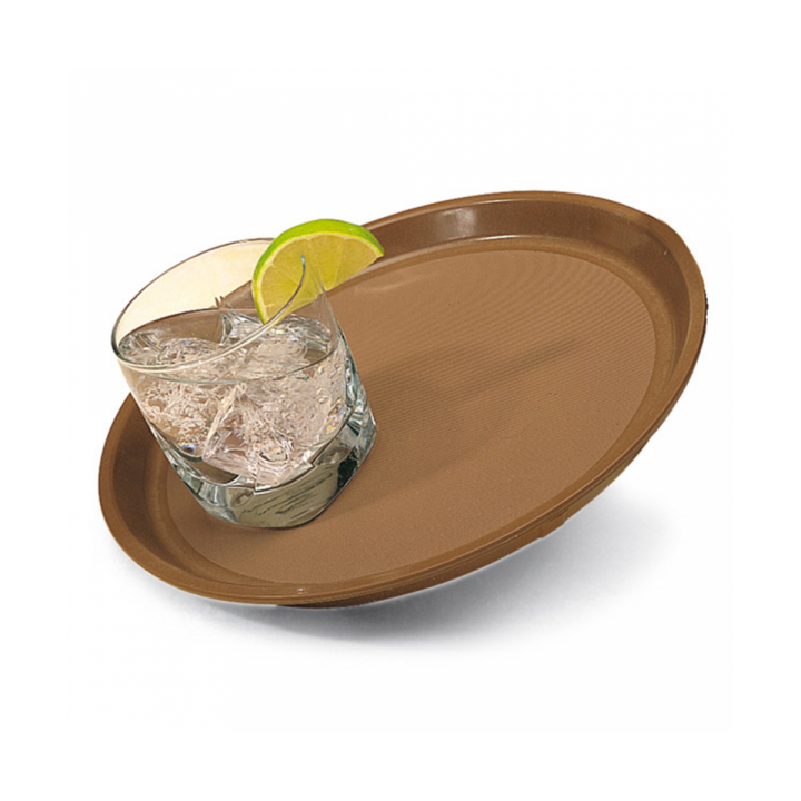Plastic Tray Round Non-Slip Brown Ø40,0cm (1 Unit) 