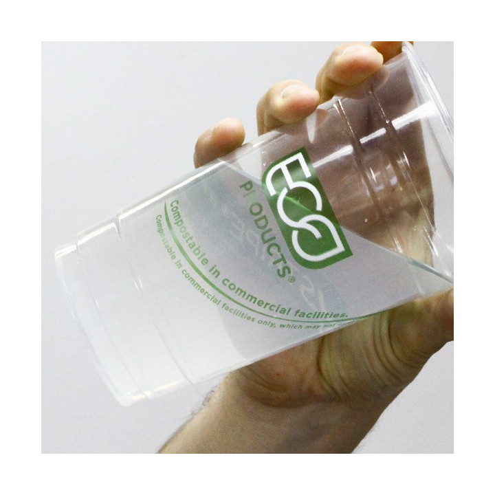 Cornstarch Cup PLA "Green Stripe" 590ml (1.000 Units)