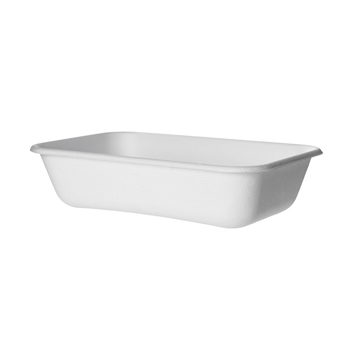 Sugarcane Tray Ecologic White 940ml 21,5x14,0x5,0 cm (50 Units) 