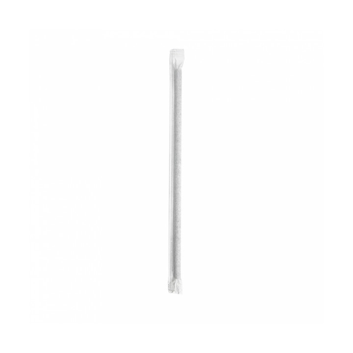 Paper Straw Straight Black Wrapped With a White Sleeve Ø0,6cm 21cm (6000 Units)