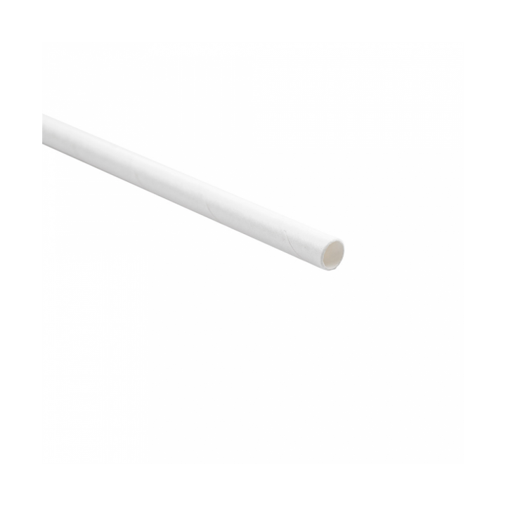 Paper Straw Straight White Wrapped With a Kraft Sleeve Ø0,6cm 21cm (250 Units)