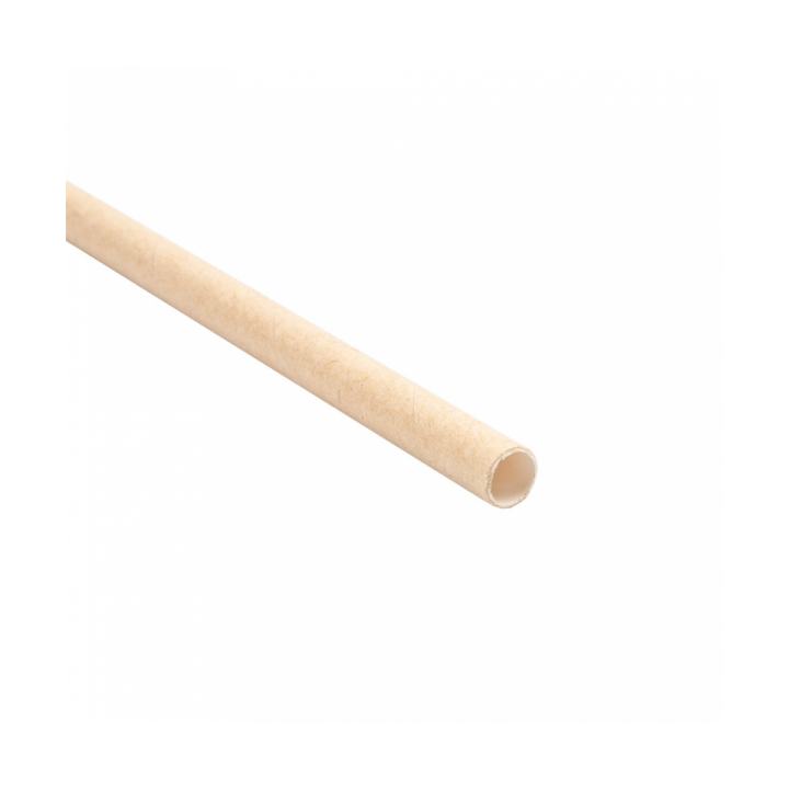 Paper Straw Straight Nature Wrapped With a Kraft Sleeve Ø0,6cm 21cm (250 Units)