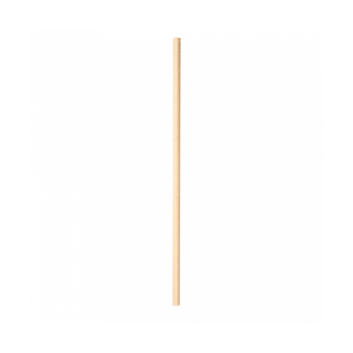 Paper Straw Straight Nature Wrapped With a Kraft Sleeve Ø0,6cm 21cm (3000 Units)
