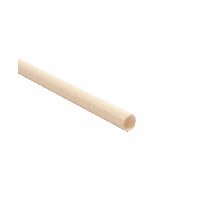 Paper Straw Straight Kraft "Ice Drink" Ø0,8cm 21cm (250 Units)