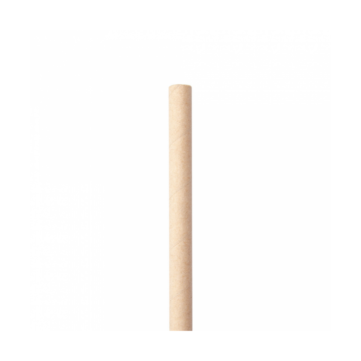 Paper Straw Straight Kraft "Ice Drink" Ø0,8cm 21cm (250 Units)
