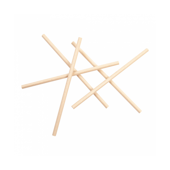 Paper Straw Straight Kraft "Ice Drink" Ø0,8cm 21cm (250 Units)