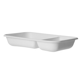 Sugarcane Tray Ecologic White 2C 710ml 21,5x14,0x4,0 cm (50 Units) 