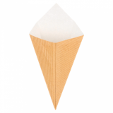 Paper Carrugated Dipping Cone Kraft 22cm 100g (100 Units)