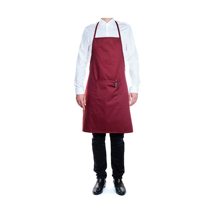 Serving apron bib and pocket Burgundy 75x90cm (1 Unit) 